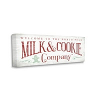 Suleple Industries Milk & Cookie Company Sign Graphic Art Gallery завиткано платно печатење wallидна уметност, дизајн од lil 'rue