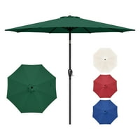 Skyland 9ft чадор за внатрешен двор со навалување на копчето за притискање и чудак, зелена