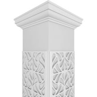 Ekena Millwork 8 W 8'H Craftsman Classic Square Non-Tapered Paisley Fretwork Column W Tuscan Capital & Tuscan Base
