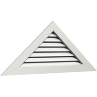 Ekena Millwork 64 W 5 8 H Триаголник Гејбл Вентилак Функционален, ПВЦ Гејбл отвор со 1 4 рамка за рамна трим