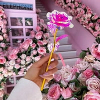Дома Декор Шарени Прозрачна Роза Вештачки ПРЕДВОДЕНА Светлина Цвет Уникатни Подароци За Девојки Вештачки Цвеќиња Растенија Лажни