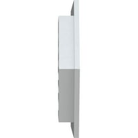 Ekena Millwork 36 W 34 H хоризонтално врв на вtивотен отвор, функционален, PVC Gable Vent со 1 4 рамка за рамна трим