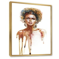 Дизајн на „Портрет на афро -американска жена XIII“ модерна врамена платна wallидна уметност печатење