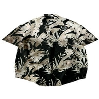 Машки Кошули Машки Летен Моден Одмор Крајбрежна Плажа Хавајски Печатена Кошула Топ блуза кошула за мажи, момче