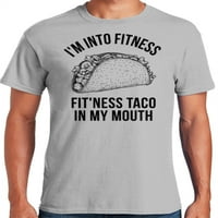 Графичка Америка смешна сум во фитнес, фит-тако во мојата уста графичка маица за мажи