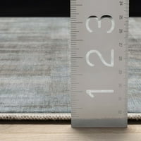 Добро ткаени апстрактни торонто модерна четка за четкички рамни сиви сини сини 7'7 9'10 килим во областа