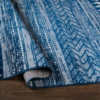 Уметнички ткајачи Роми племенски област килим, темно сина боја, 6'7 9 '