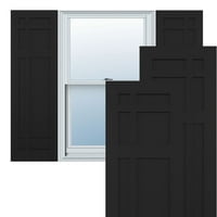 Екена Милвир 12 W 45 H TRUE FIT PVC SAN HUAN CAPISTRANO MISSION Style Fixed Mount Sulters, црно