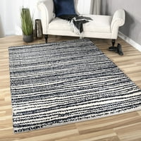 Оријански килими луксузни ленти меки килим со бела површина, 5'3 7'6