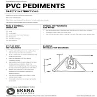Ekena Millwork 52 W 13 H 2-3 4 P Rams Head Architectural одделение PVC Pediment