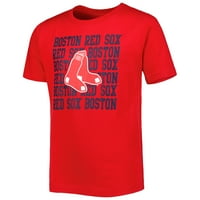 Младинска црвена Бостон црвена, па повторете маица со лого