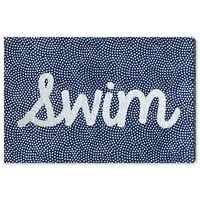 Винвуд студио типографија и цитати wallидни уметности платно печати „пливање точки на морнарица“ цитати и изреки - сина, бела