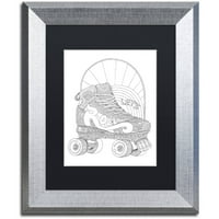 Трговска марка ликовна уметност Писма и зборови 19 платно уметност од здраво ангел, црна мат, сребрена рамка